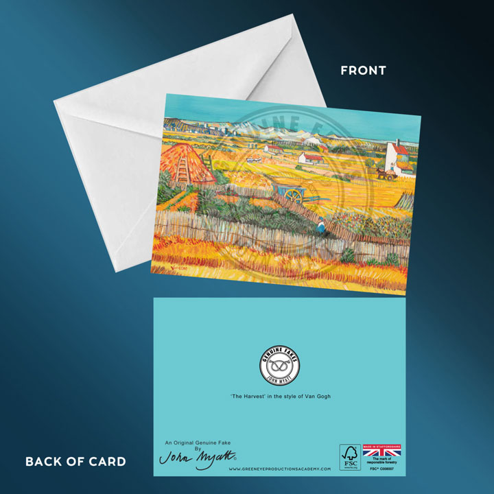 The Harvest in the style of Van Gogh - card
